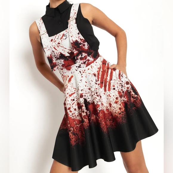 Blackmilk “HORROR NURSE APRON DRESS - LIMITED” Size Medium M NWT Bloody - Picture 4 of 16